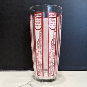 Cocktail Recipe Glass with Red Accents